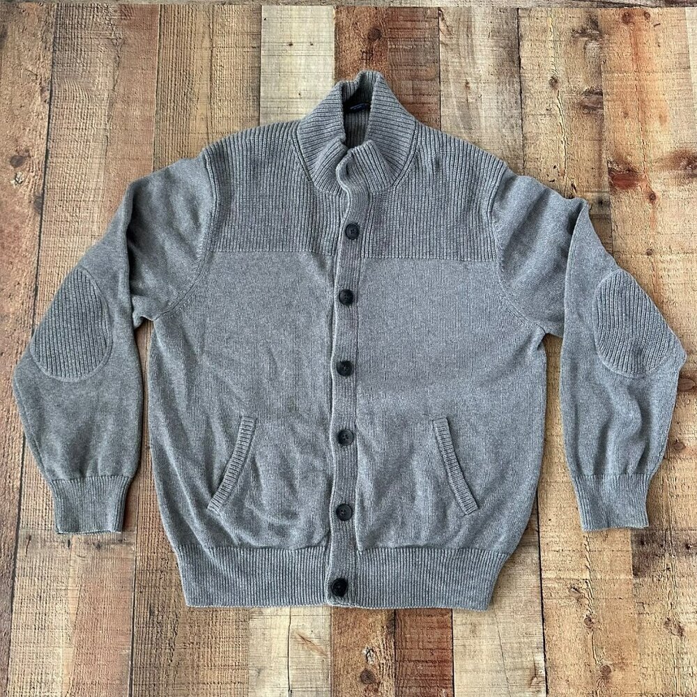 Brooks brothers men’s button down knit cardigan sweater with elbow patches -XL
